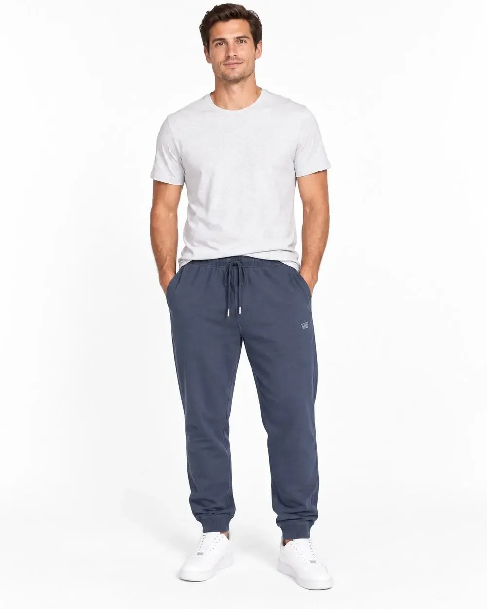 Mack Weldon ACE Sweatpants Men's L Navy Blue French Terry Jogger Drawstring